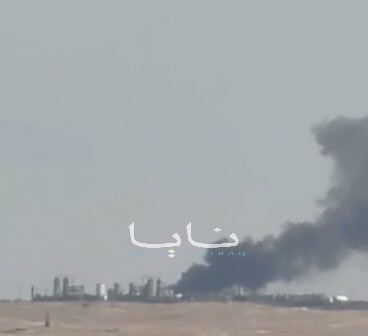 Large fire erupts at oil refinery in Al-Hasakah governorate, Syria.